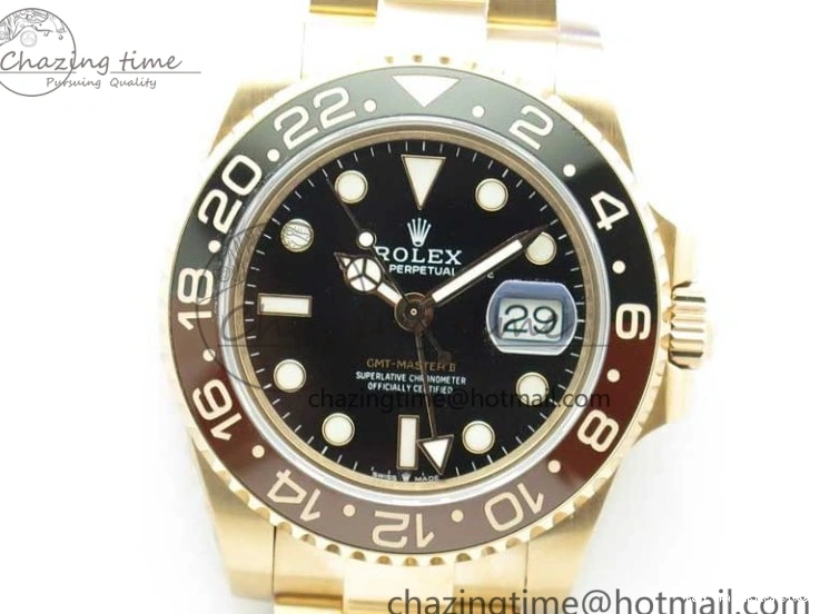 CHNR Comfortable A 1:1 on 316L Master Steel 126715 Black Dial 2961 Brown Best Bracelet Edition Ceramic GMT Black GMF II RG 0123